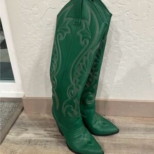 Green Western Boots